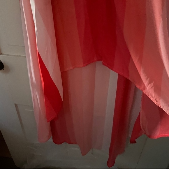 Buddy Love Peach and Coral Striped Hi Low Maxi Dress - Picture 8 of 10